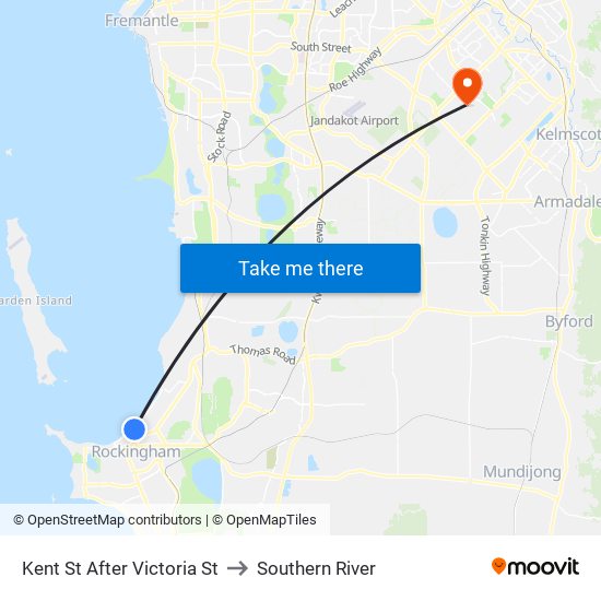 Kent St After Victoria St to Southern River map