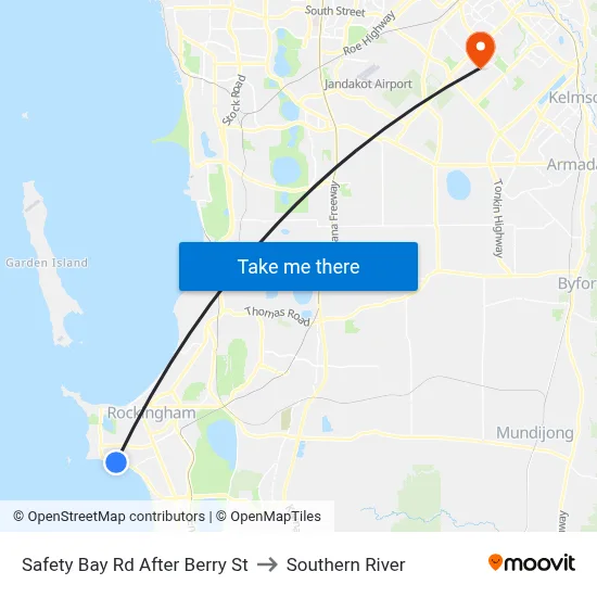 Safety Bay Rd After Berry St to Southern River map