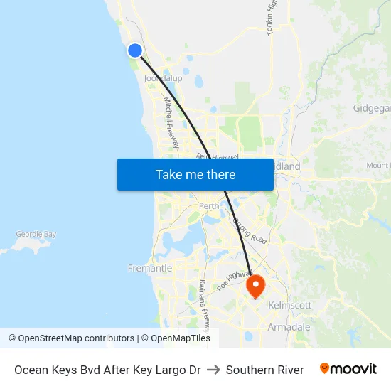 Ocean Keys Bvd After Key Largo Dr to Southern River map