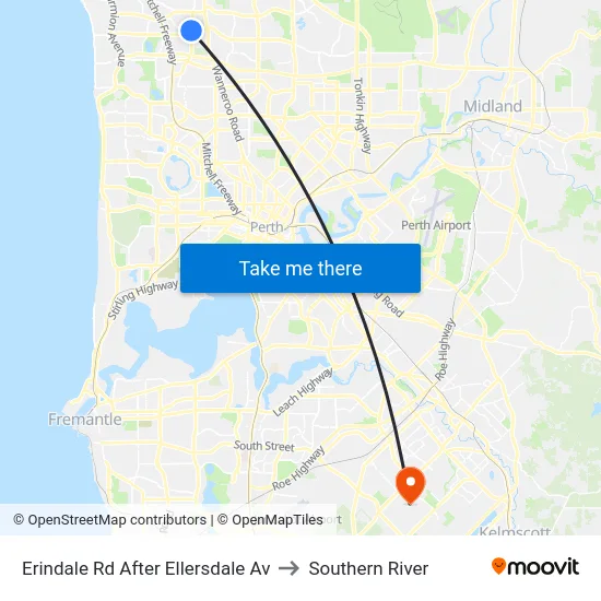 Erindale Rd After Ellersdale Av to Southern River map