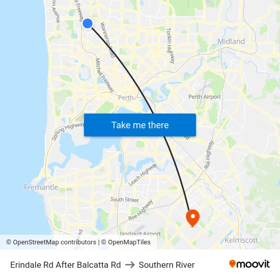 Erindale Rd After Balcatta Rd to Southern River map