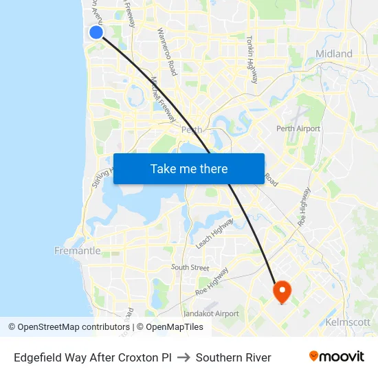 Edgefield Way After Croxton Pl to Southern River map