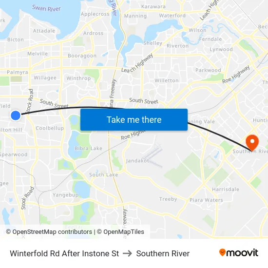 Winterfold Rd After Instone St to Southern River map