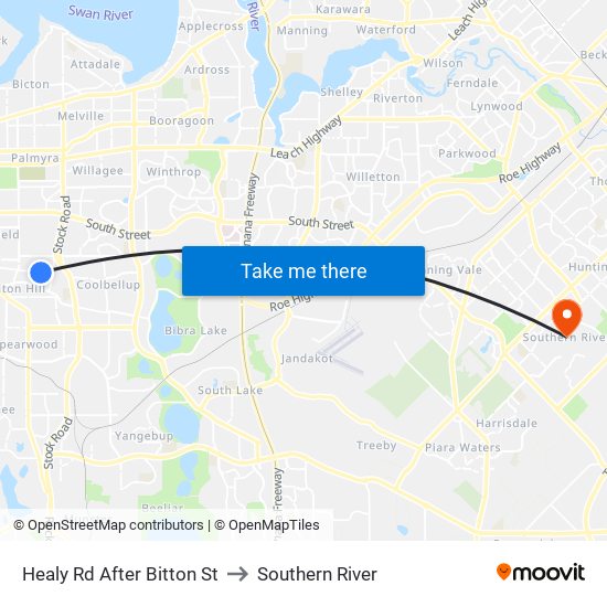 Healy Rd After Bitton St to Southern River map