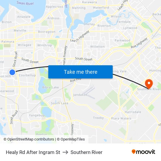 Healy Rd After Ingram St to Southern River map