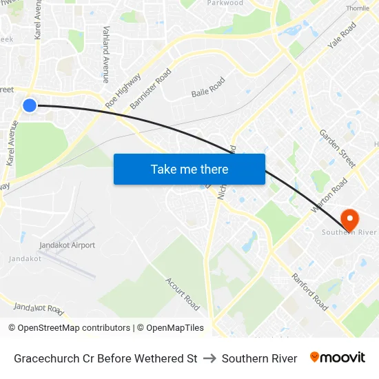 Gracechurch Cr Before Wethered St to Southern River map