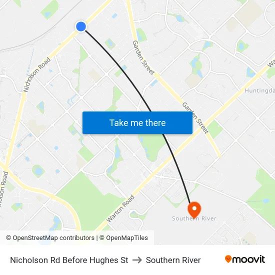 Nicholson Rd Before Hughes St to Southern River map