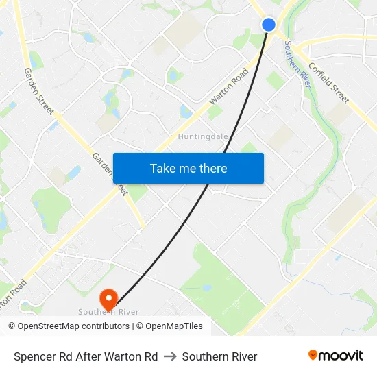 Spencer Rd After Warton Rd to Southern River map