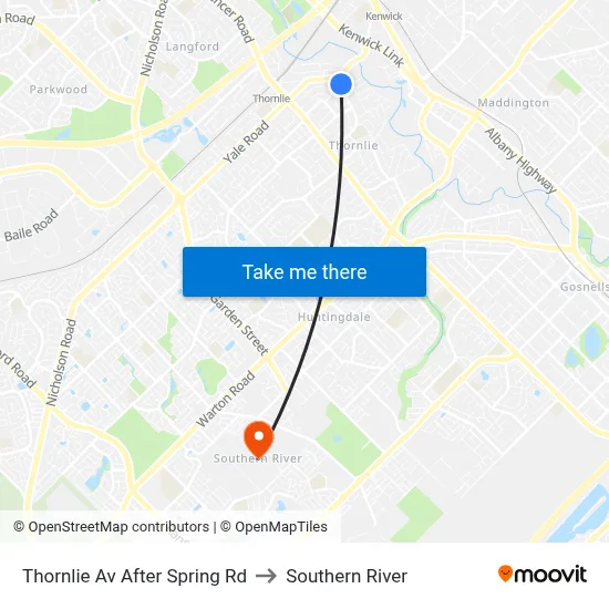 Thornlie Av After Spring Rd to Southern River map
