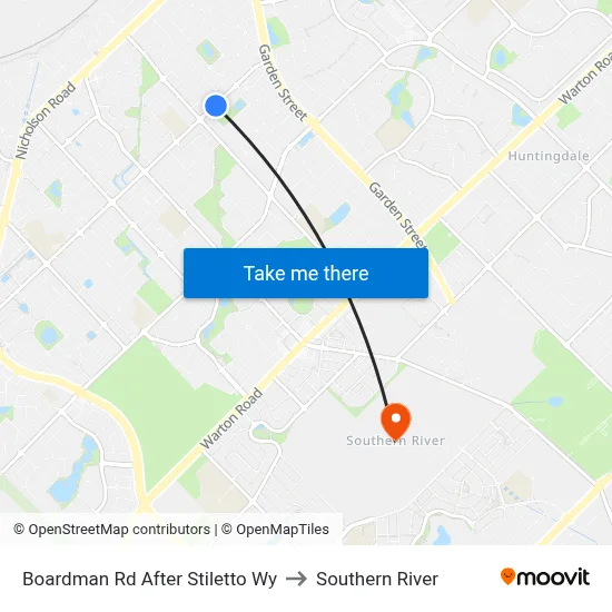 Boardman Rd After Stiletto Wy to Southern River map