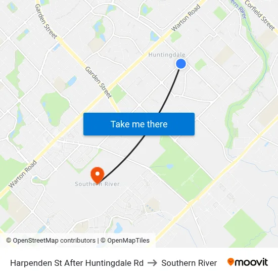 Harpenden St After Huntingdale Rd to Southern River map