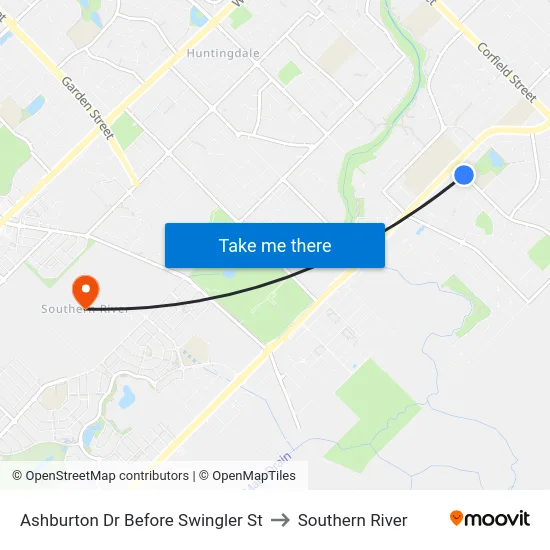 Ashburton Dr Before Swingler St to Southern River map