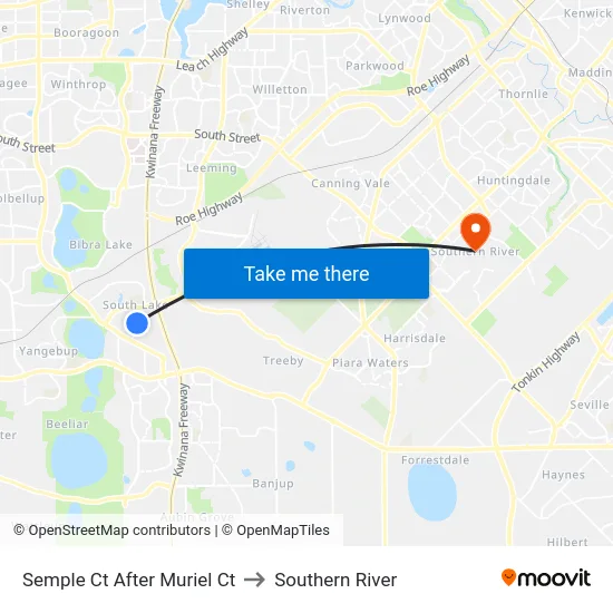 Semple Ct After Muriel Ct to Southern River map