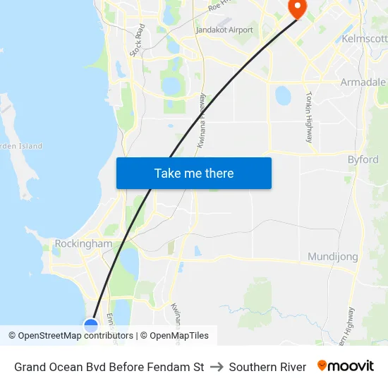 Grand Ocean Bvd Before Fendam St to Southern River map