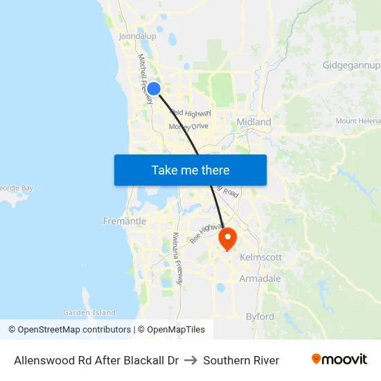 Allenswood Rd After Blackall Dr to Southern River map