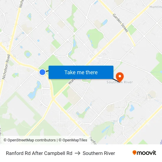 Ranford Rd After Campbell Rd to Southern River map