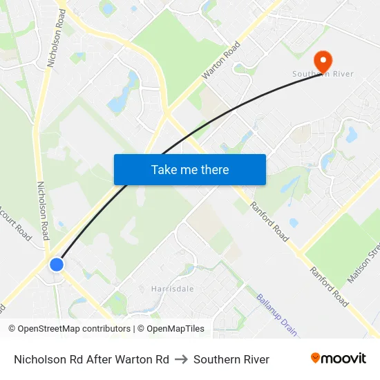 Nicholson Rd After Warton Rd to Southern River map