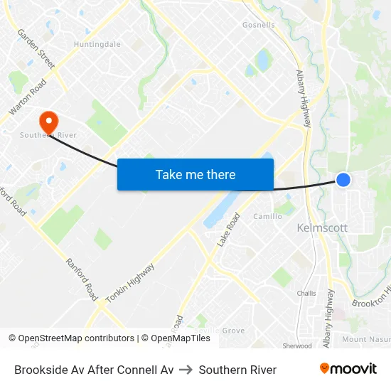 Brookside Av After Connell Av to Southern River map