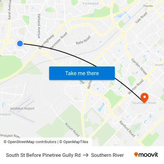 South St Before Pinetree Gully Rd to Southern River map