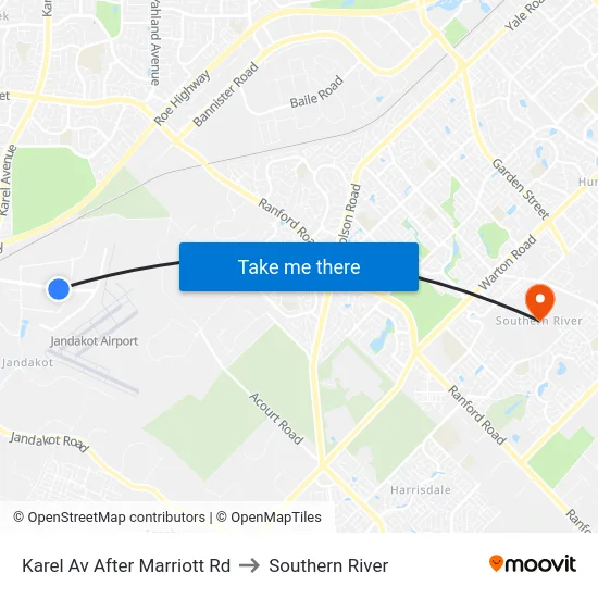 Karel Av After Marriott Rd to Southern River map