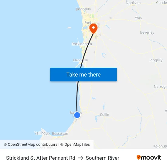 Strickland St After Pennant Rd to Southern River map