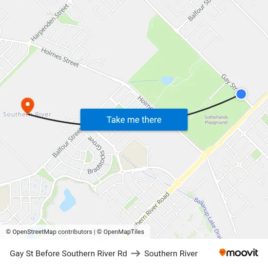 Gay St Before Southern River Rd to Southern River map