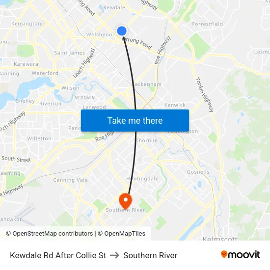 Kewdale Rd After Collie St to Southern River map