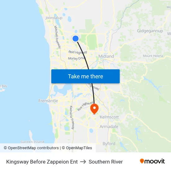 Kingsway  Before Zappeion Ent to Southern River map