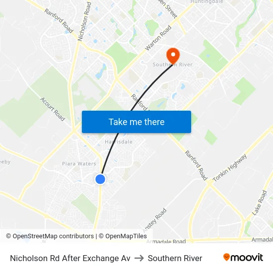 Nicholson Rd After Exchange Av to Southern River map