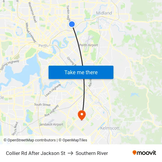 Collier Rd After Jackson St to Southern River map
