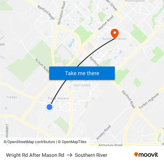 Wright Rd After Mason Rd to Southern River map