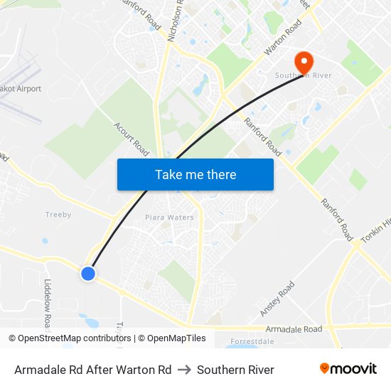 Armadale Rd After Warton Rd to Southern River map