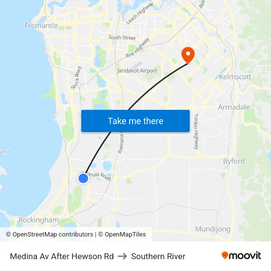 Medina Av After Hewson Rd to Southern River map