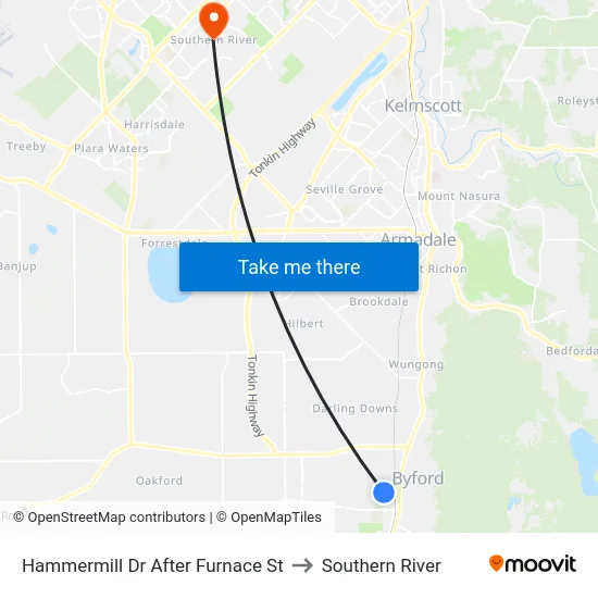 Hammermill Dr After Furnace St to Southern River map