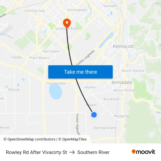 Rowley Rd After Vivacirty St to Southern River map