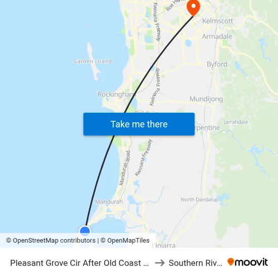 Pleasant Grove Cir After Old Coast Rd to Southern River map