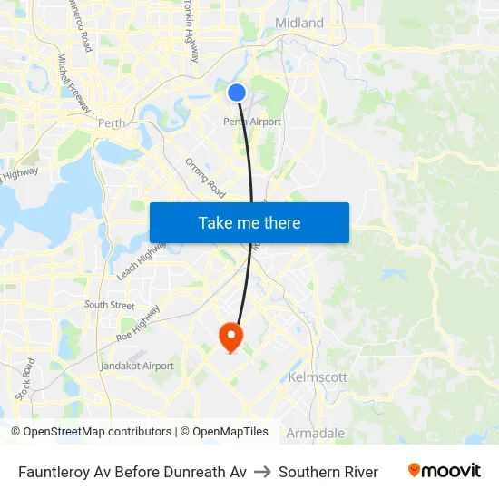 Fauntleroy Av Before Dunreath Av to Southern River map