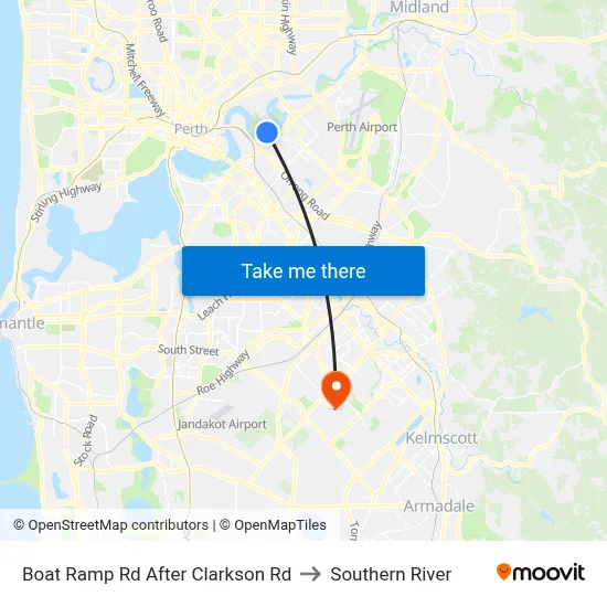 Boat Ramp Rd After Clarkson Rd to Southern River map