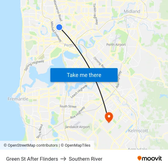 Green St After Flinders to Southern River map