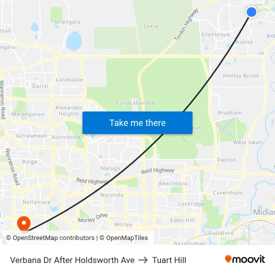 Verbana Dr After Holdsworth Ave to Tuart Hill map