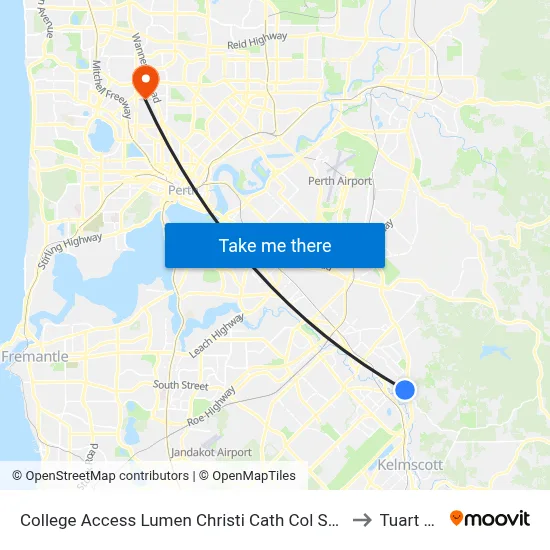 College Access Lumen Christi Cath Col Stand 4 to Tuart Hill map