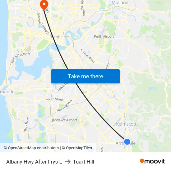 Albany Hwy After Frys L to Tuart Hill map
