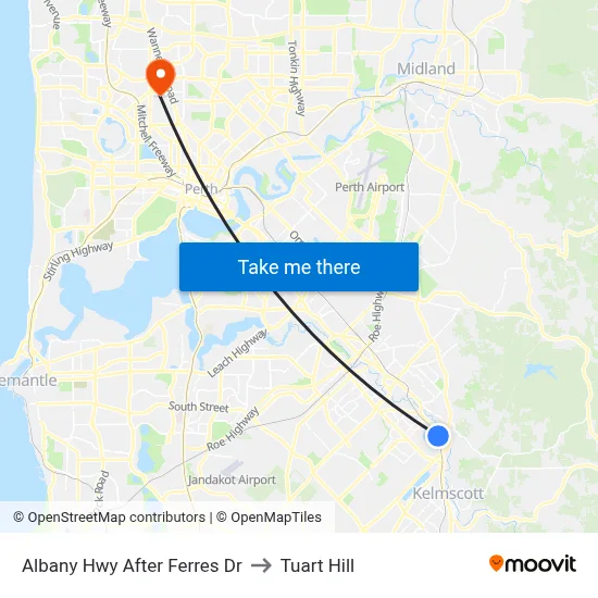 Albany Hwy After Ferres Dr to Tuart Hill map
