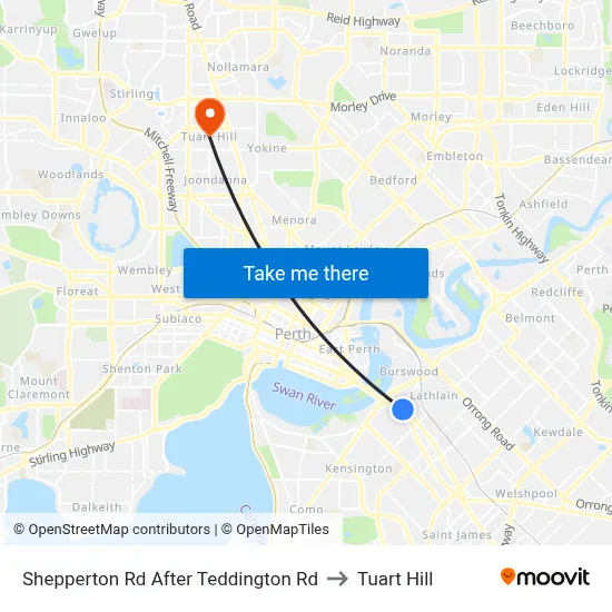 Shepperton Rd After Teddington Rd to Tuart Hill map
