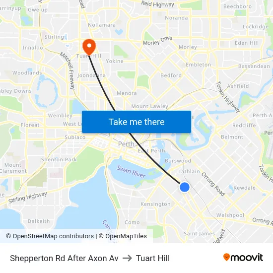 Shepperton Rd After Axon Av to Tuart Hill map