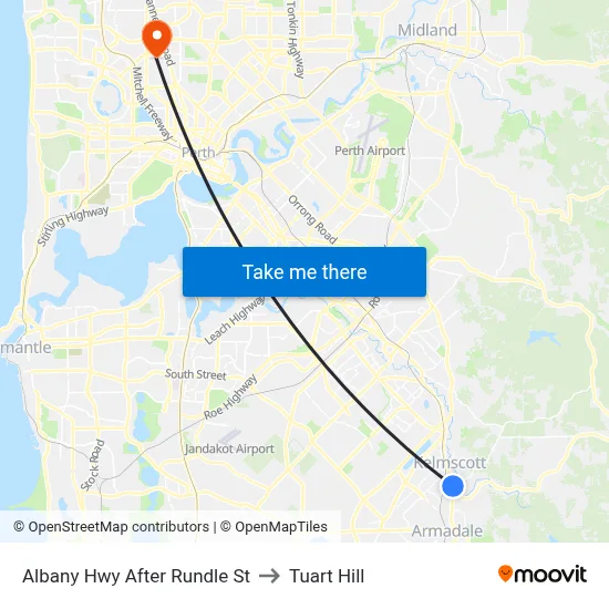 Albany Hwy After Rundle St to Tuart Hill map