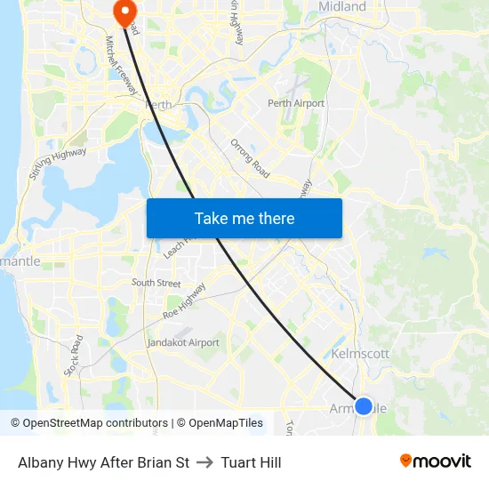 Albany Hwy After Brian St to Tuart Hill map