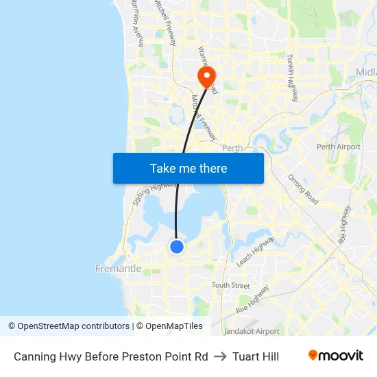Canning Hwy Before Preston Point Rd to Tuart Hill map