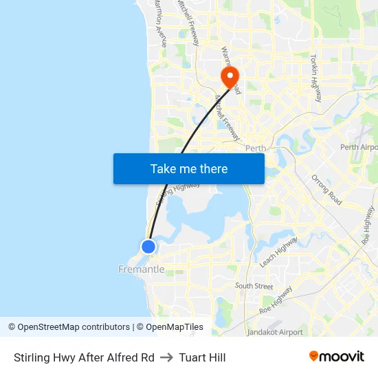 Stirling Hwy After Alfred Rd to Tuart Hill map