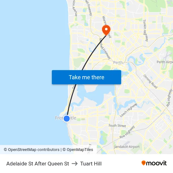 Adelaide St After Queen St to Tuart Hill map